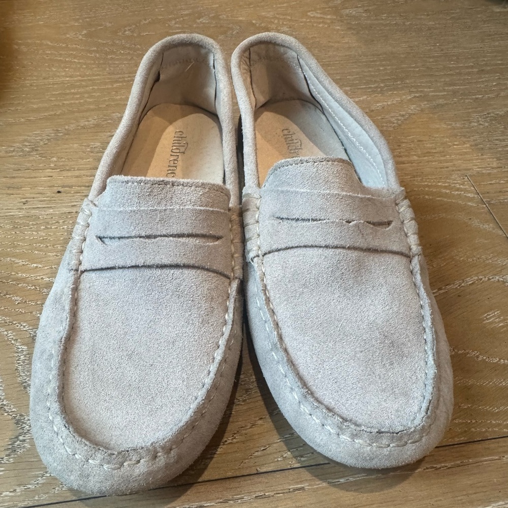 Children Chic suede loafers color tan size 38 (Boys size 5)